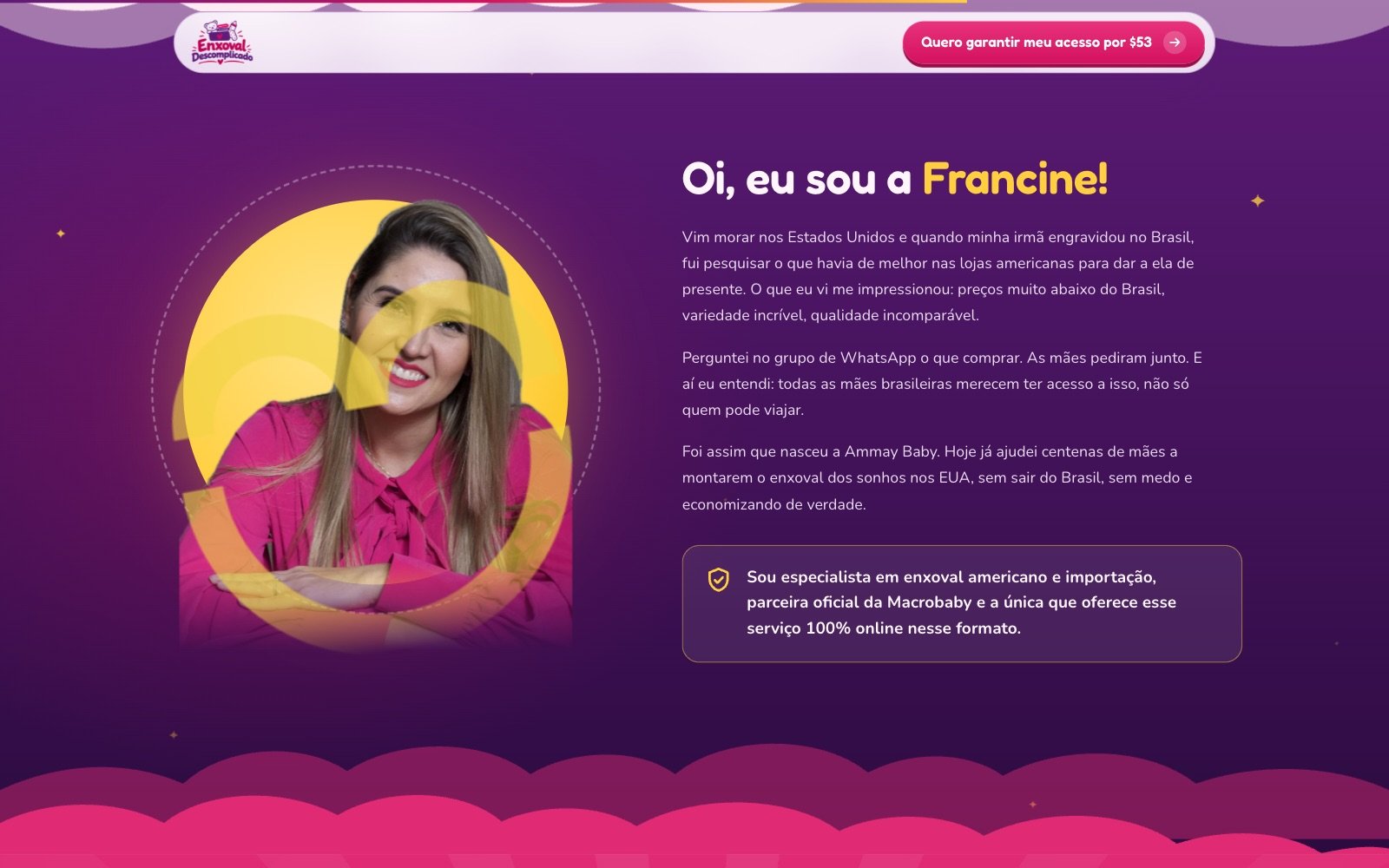 A história da Francine — Ammay Baby · Enxoval Descomplicado