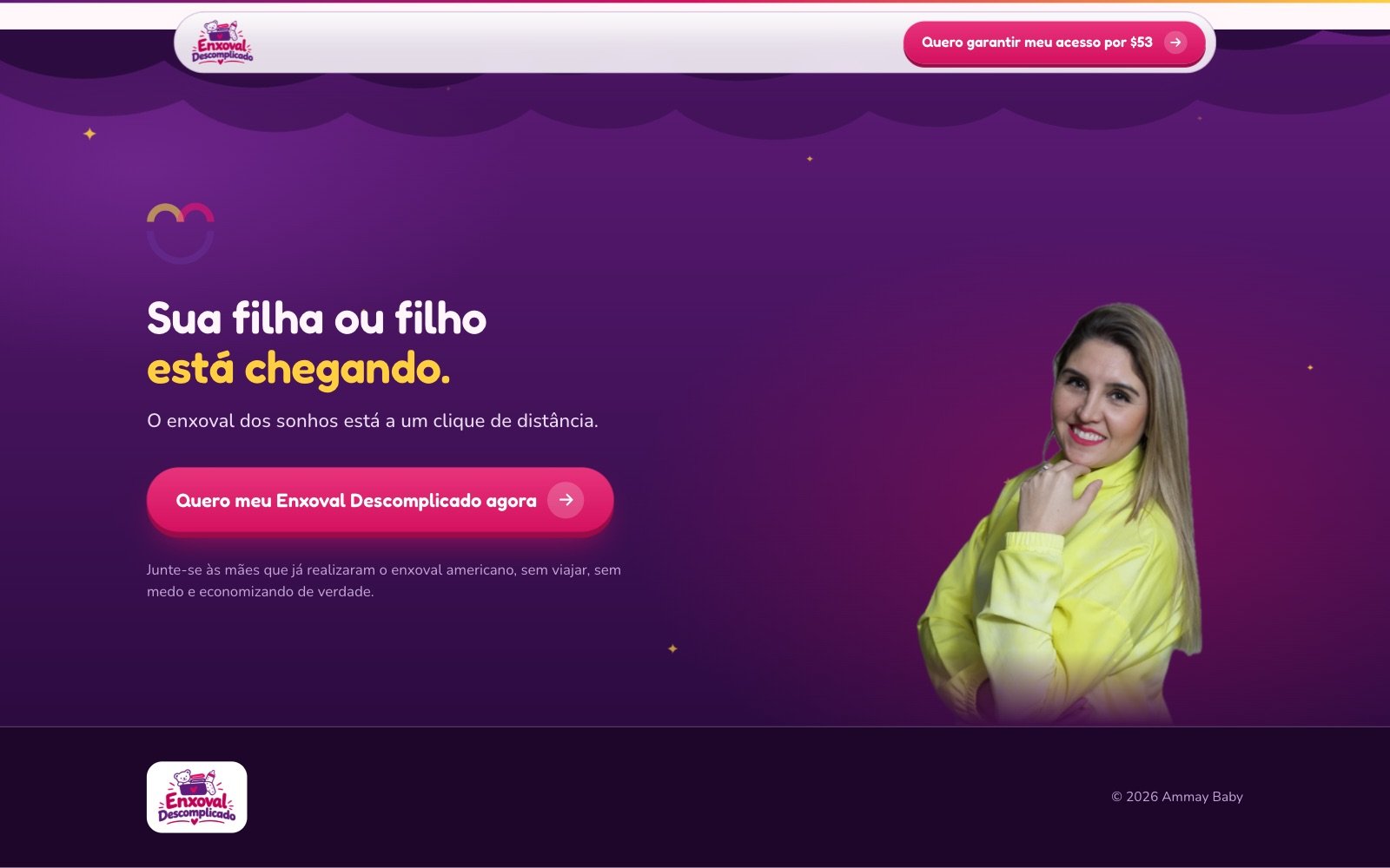 Chamada final para comprar — Ammay Baby · Enxoval Descomplicado