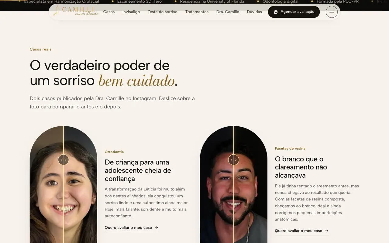 Casos reais de antes e depois, Dra. Camille van der Broocke