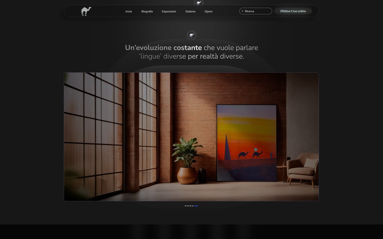 Topo do site portfólio do artista — Ferdy Poloni
