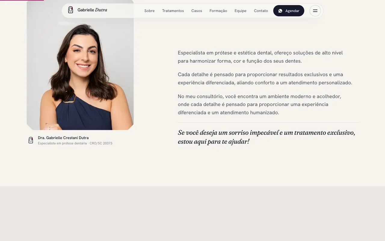 A doutora e a sua história, Dra. Gabrielle Dutra
