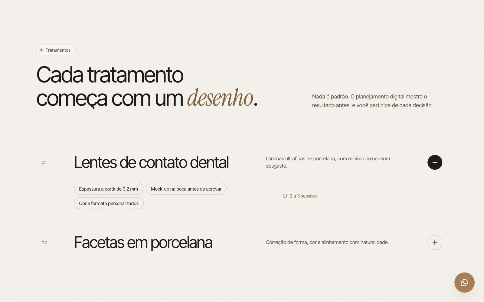 Tratamentos em lista que abre ao passar o mouse — Dra. Helena Duarte