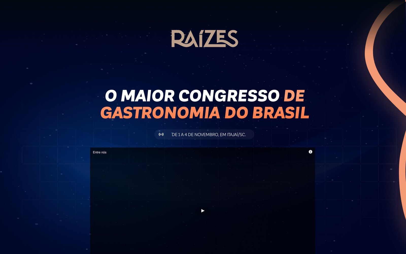 Topo do site congresso de gastronomia — Congresso Raízes
